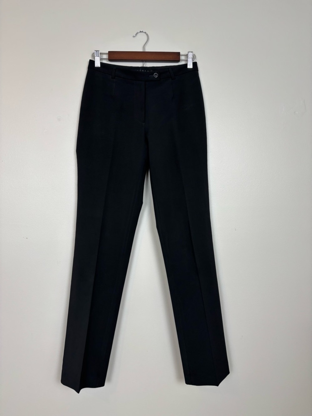 Theory Pants Womens 4 Max C Tailored Mid Rise Trousers in Black Career Quiet Lux